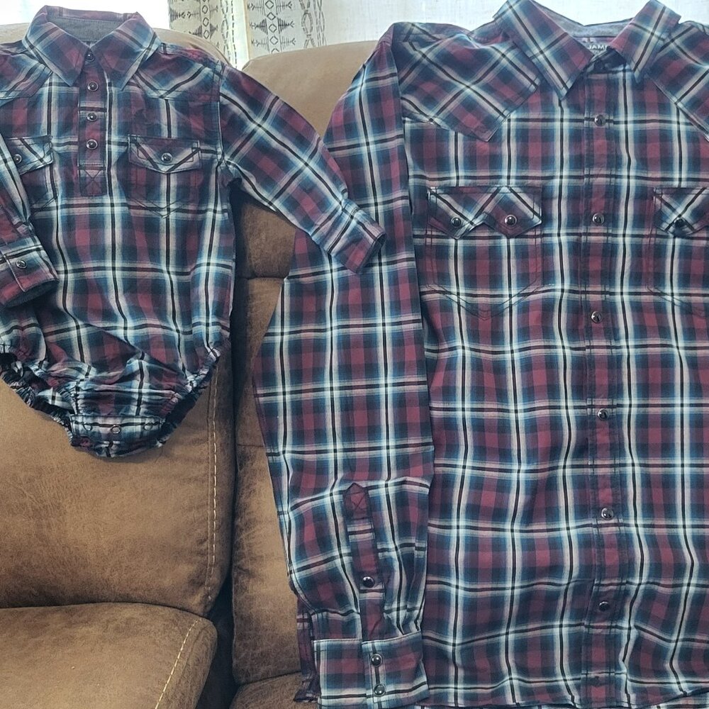 Matching Father Infant Western Shirts